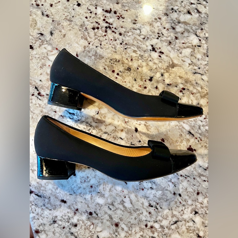 Peter Kaiser Black Square Toe Block Heel Pumps Size 5.5 - Picture 2 of 7